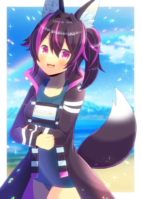 Rumi ()さん宅のNanaちゃんを描かせて頂きました!リクエスト有難うございます  #Skeb #Commission #よその子 #けもみみ 