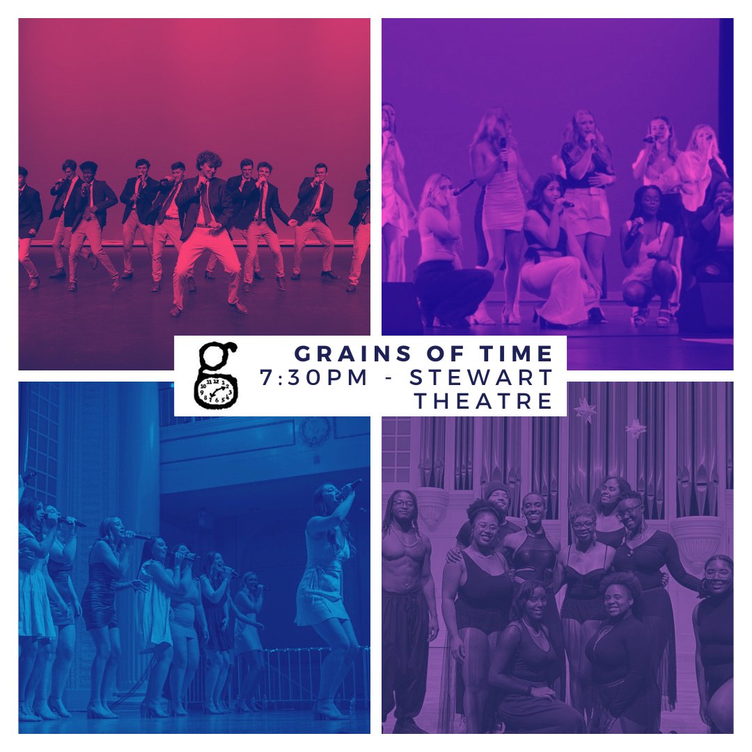 This NEXT Friday (7:30PM), come to see us and guest groups from Elon University and UNC Wilmington perform at our Charity Benefit concert! Admission is $5 for students, $12 for the public. It's an event you won't regret seeing.🙌

Tickets: linktr.ee/grainsoftime