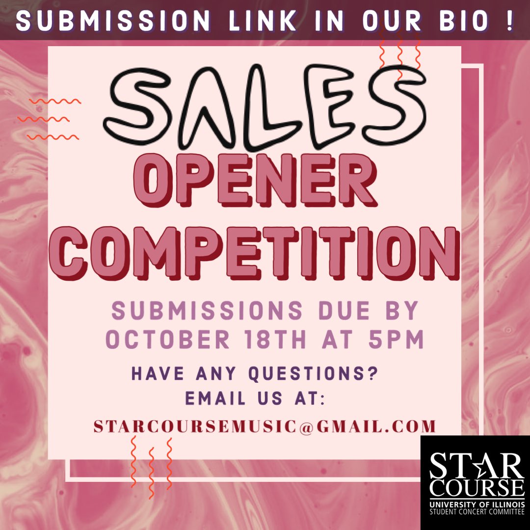 DUE TOMORROW: SALES OPENER COMPETITION SUBMISSIONS! 🥁 🎸