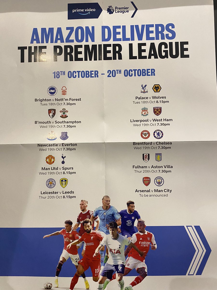WESocialClub's tweet photo. Amazon prime football 18th-20th October. Come down and watch https://t.co/01g7rwPl7f