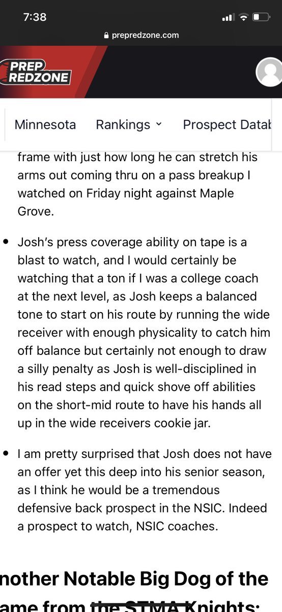 Thank you for the write up!
<a href="/NWahlScouting/">Nate Wahl</a>  <a href="/PrepRedzoneMN/">Prep Redzone Minnesota</a>
