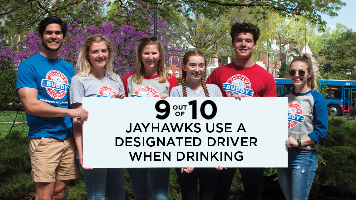 KUJBS's tweet image. After enjoying a few drinks with friends, Jayhawks have many options for a safe return home and consistently choose a sober designated driver, #KUSafeRide or other ride service. #NCAAweek22 #CelebrateLikeAJayhawk #HawkFacts19
