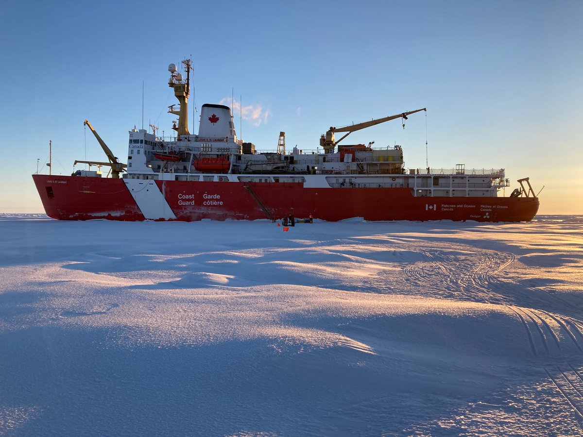ChemUmt's tweet photo. Prof. DeGrandpre just completed a research cruise on the Canadian Coast Guard Ship Louis S. St. Laurent, their their flagship icebreaker. The ship can break through 1 m thick ice while going over 10 knots. The cruise is focused on ... (1/2) https://t.co/F09TCklQKP