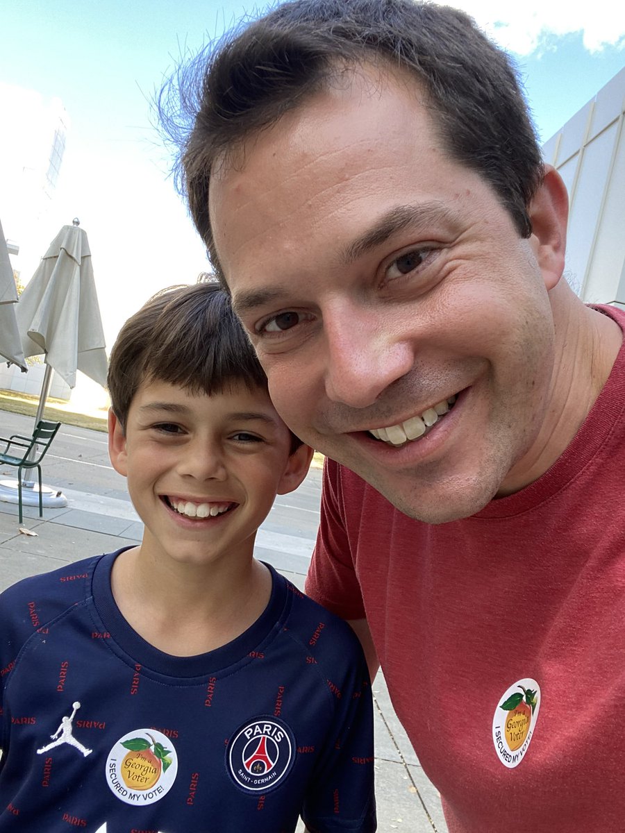 Jeff Siegelman (@jeffemdoc) on Twitter photo In line to vote today my son asked me if we had to pay to vote. As I explained about poll taxes and all the ways people are still trying to keep others from voting, even more energized to vote for <a href="/staceyabrams/">Stacey Abrams</a> and <a href="/ReverendWarnock/">Reverend Raphael Warnock</a>. In line to vote today my son asked me if we had to pay to vote. As I explained about poll taxes and all the ways people are still trying to keep others from voting, even more energized to vote for <a href="/staceyabrams/">Stacey Abrams</a> and <a href="/ReverendWarnock/">Reverend Raphael Warnock</a>.