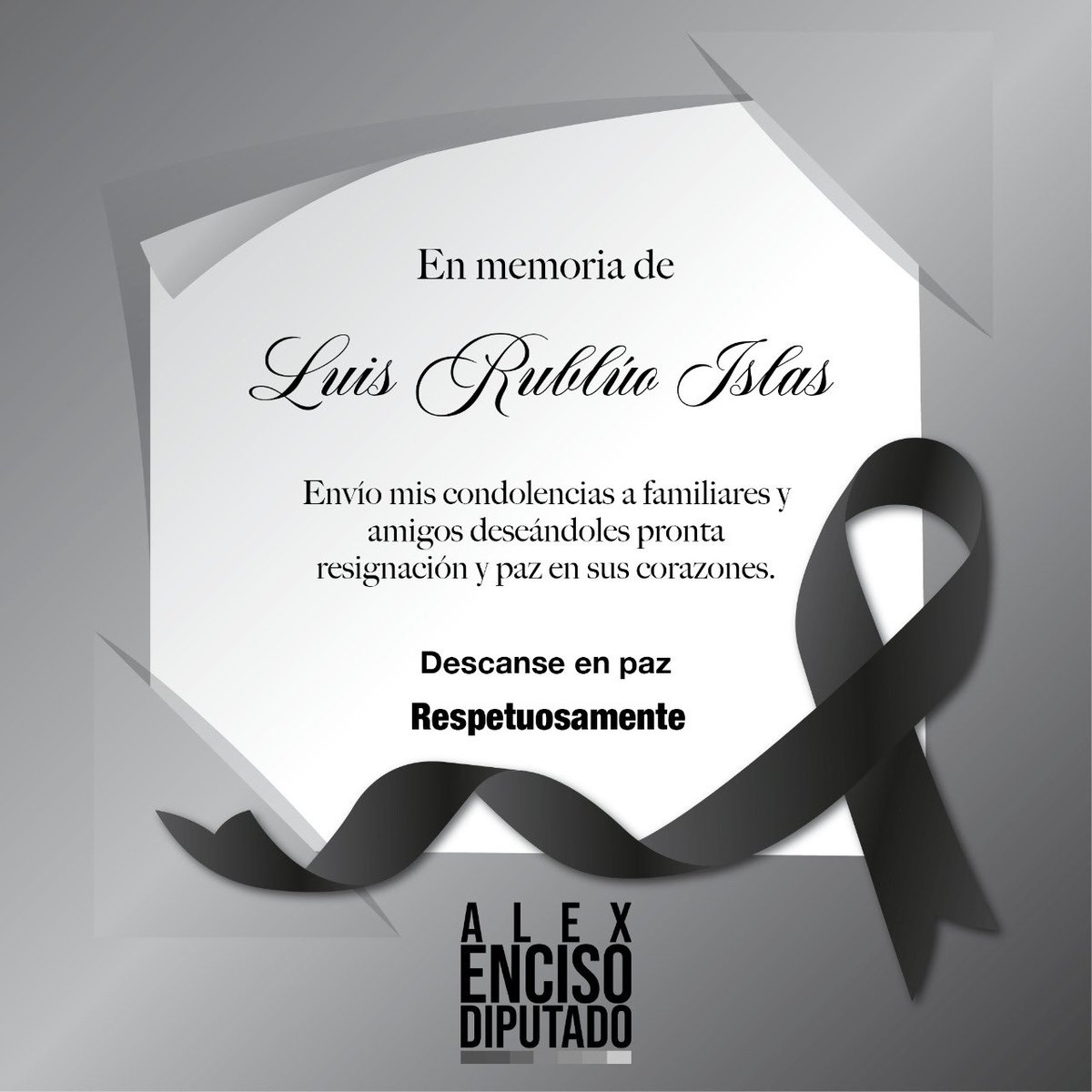 alejandroENCISO's tweet photo. A familiares, amigos y a la comunidad cultural del estado, externo mis respetos y condolencias por el sensible fallecimiento del Mtro. #LuisRublúo. Su legado perdurará por siempre. Descanse en paz. https://t.co/0fnw82P7Uc