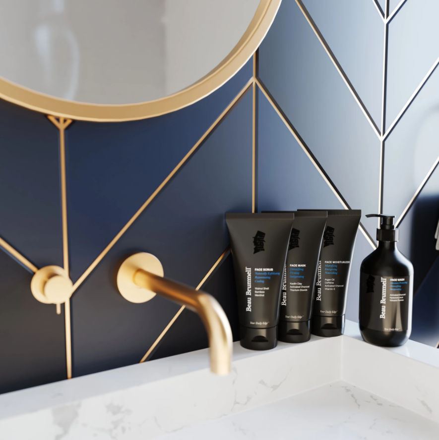 Everything you’ll need to take proper care of your face. Includes our Face Moisturizer, Face Wash, Face Mask, and Face Scrub. 
.
.
.
#skincare #skinfade #beaubrummellformen