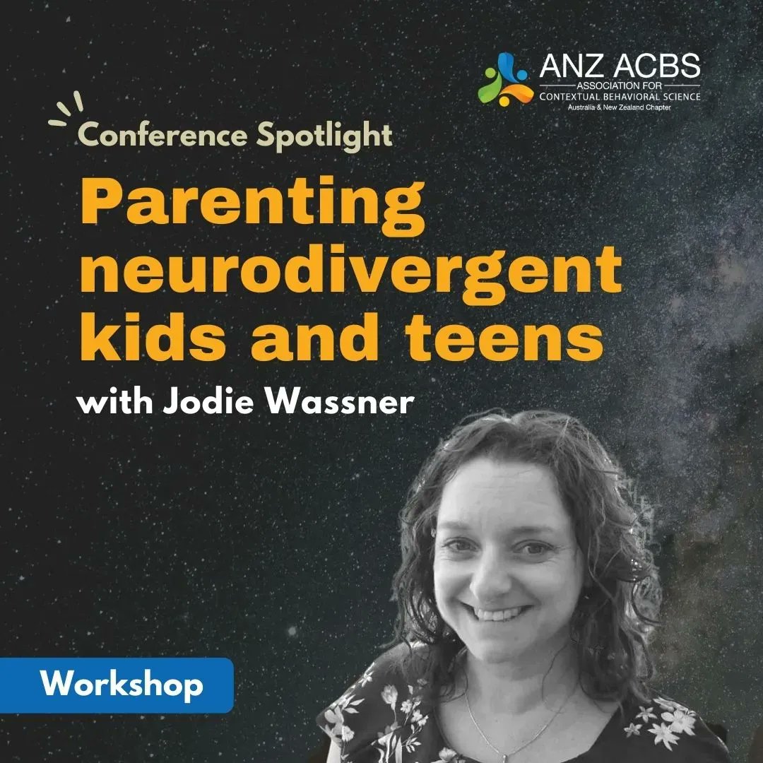 ANZACBS's tweet photo. Workshop Spotlight: Parenting Neurodivergent Kids and Teens ft. Jodie Wassner.
Full conference program at https://t.co/1A1lx9xWCB 
#ANZACBS #neurodiversity #NDparenting https://t.co/KtyEMQLr6N