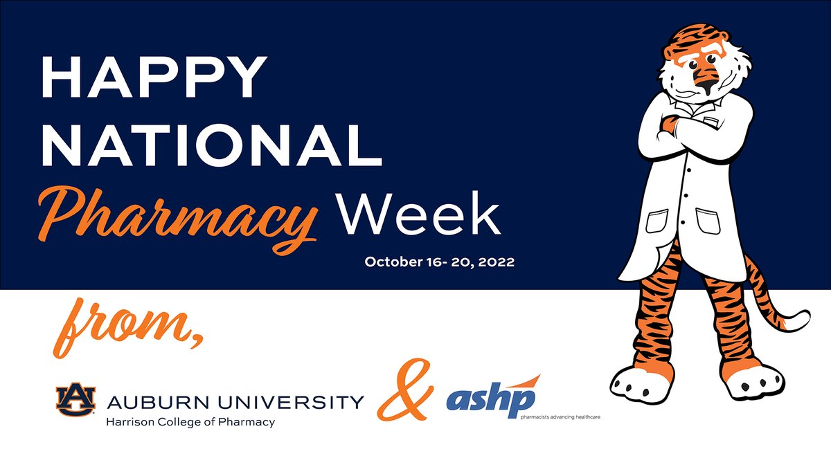 auhcop's tweet photo. Happy National Pharmacy Week! Join us as we recognize the impact pharmacists have on our community as an essential and valuable health care expert!

#WarEagle https://t.co/ClzNK3kMCE