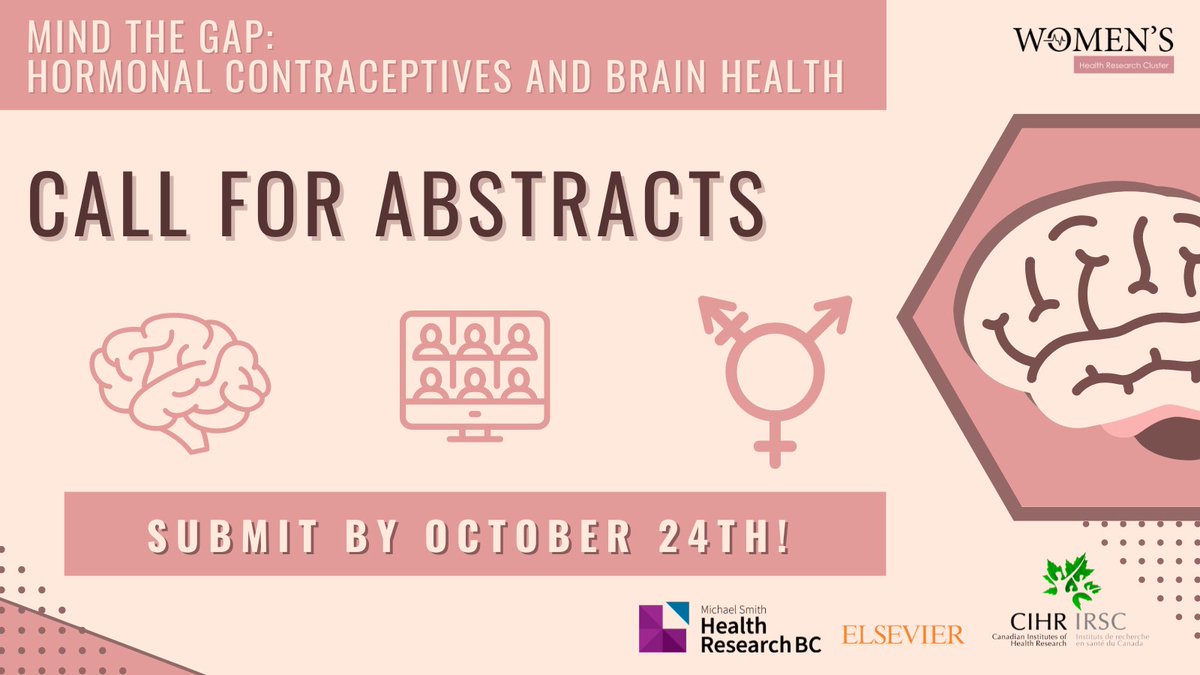 ResearchonWH's tweet photo. Calling all #trainee’s with research on #HormonalContraceptives &amp; #BrainHealth. Your research deserves to be seen. There’s one week left to submit an abstract for a chance to present at our #TraineeSymposium and win our People's Choice Poster Award▶️ https://t.co/vnzhCNCkN0 https://t.co/EuT2MWplSy