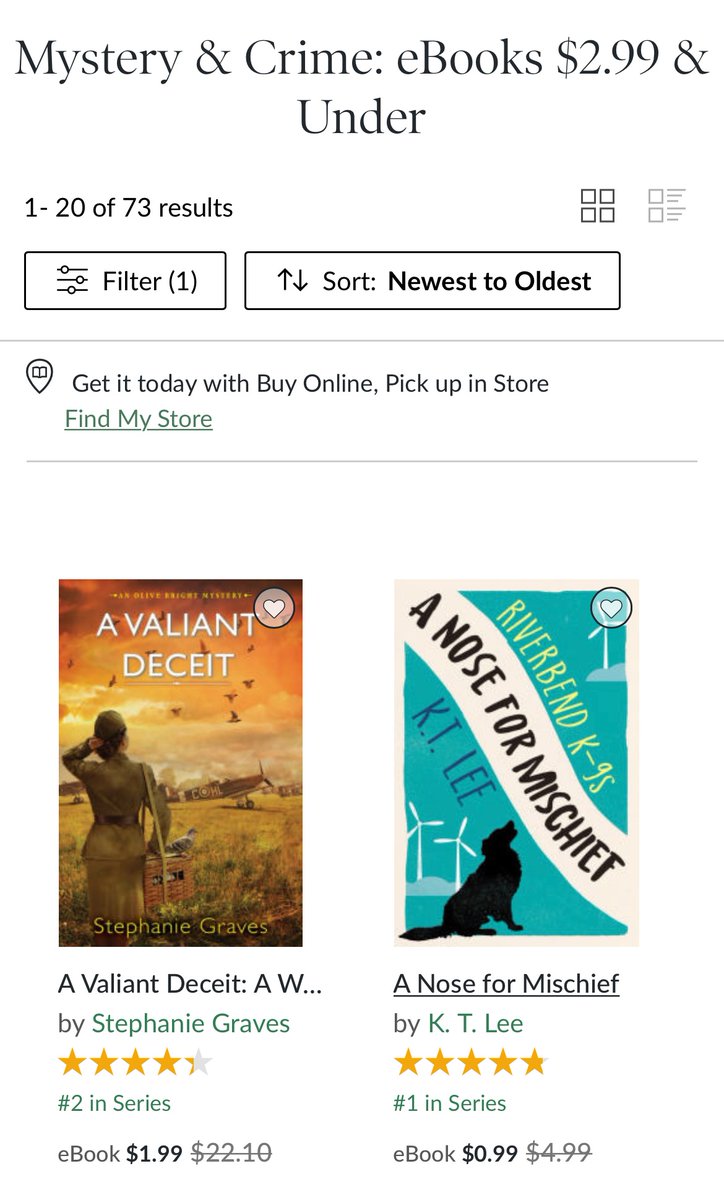 Thank you to the awesome team at <a href="/nookBN/">NOOK: eBook Extraordinaires</a> for featuring both A Nose for Mischief and An Ear for Trouble this month! 📚🐾🔍

Get your copy here: barnesandnoble.com/s/%22Riverbend…

#NewBook #Nook #NookBook #BookSale