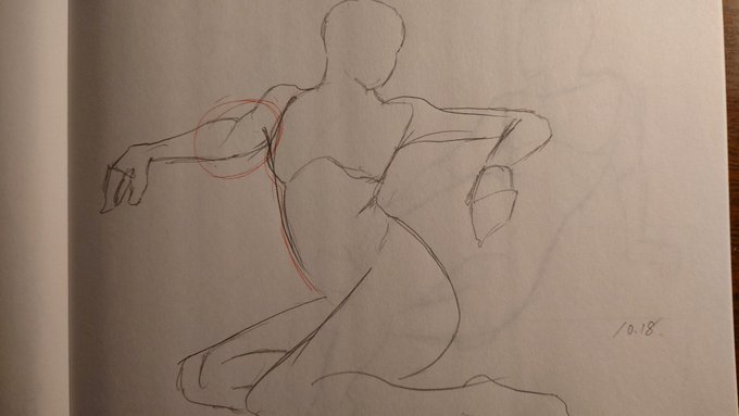 たいむあっぷ。
見る分には伝わらなさそうだけど、なんか、去年やってた頃より厚みを意識しやすくなったような…?
ジェスチャードローイングで素体しか描いてないし、夜には久々にちゃんと顔のパーツも描いてみようかな…? 