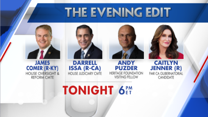 EveningEdit's tweet photo. .@StephenMoore 
@AndyPuzder
@Caitlyn_Jenner
@RepJamesComer
@DarrellIssa
@CBedfordDC
@VinceCoglianese 

We are live from DC! Joining us right now on Evening Edit 6PM ET/3PM PT with @LizMacDonaldFOX on @FoxBusiness https://t.co/QrfZOMd9Uv