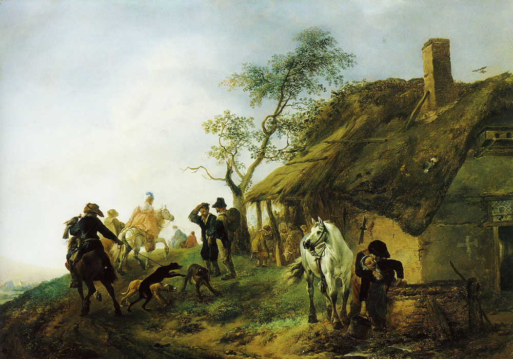 Philips Wouwerman
Falconers passing a farmhouse