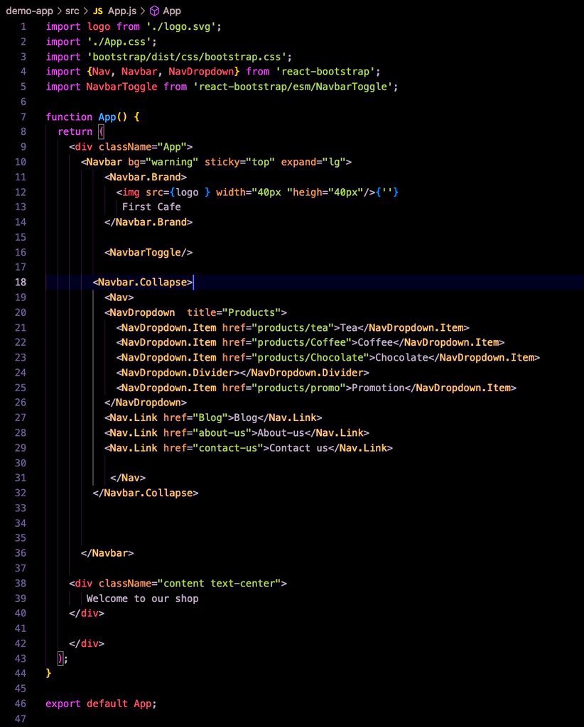 BiWIC41PTWOk2b6's tweet image. 24 days of 100 days of code. Tried creating a Navigation menu with  React-Bootstrap.#CodeTrain #CodeTrainChallenge