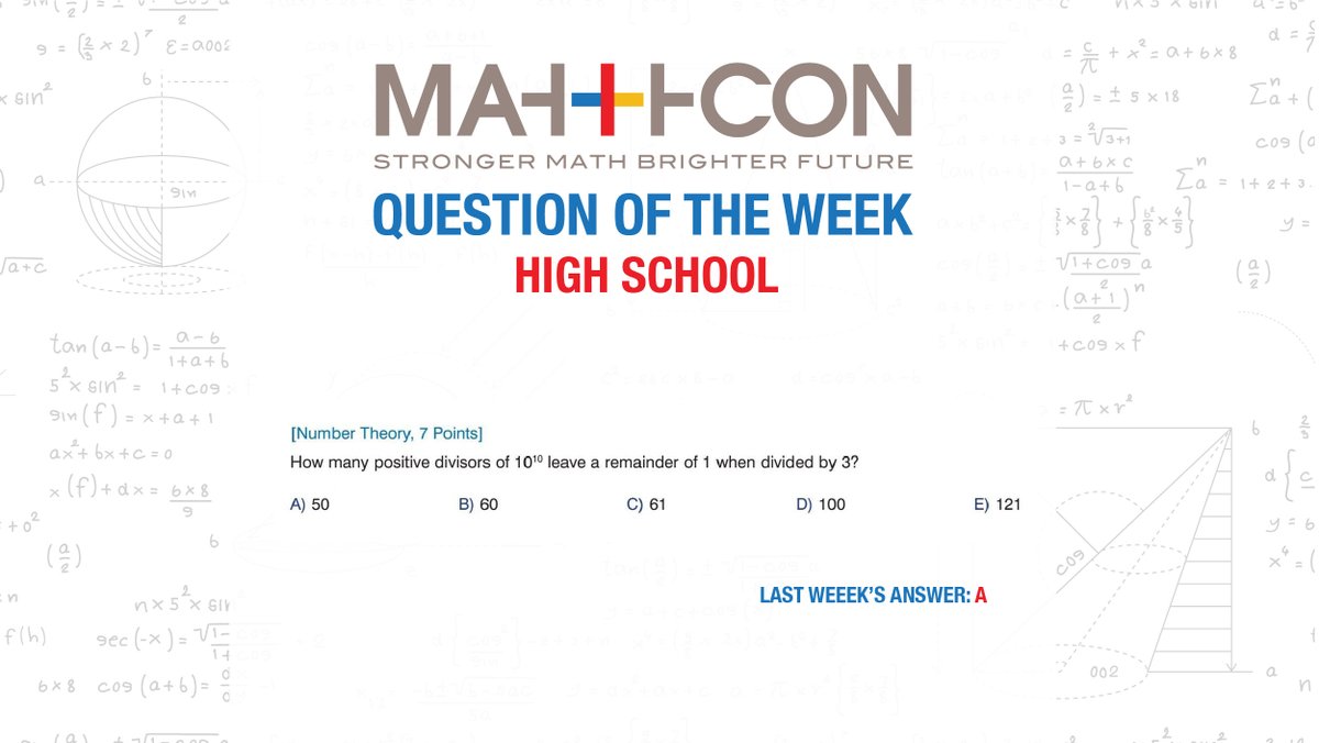 MathCON's tweet image. Do you know what's odd? Every other number 😉 Well, that and not starting the week off with MathCON's new Problem of the Week!
Can you answer our Problem of the Week? Let us know! ➕✖️➖➗ #MathCON #ProblemOfTheWeek #CommentYourAnswer #math #fun #yougotthis #mathjokes