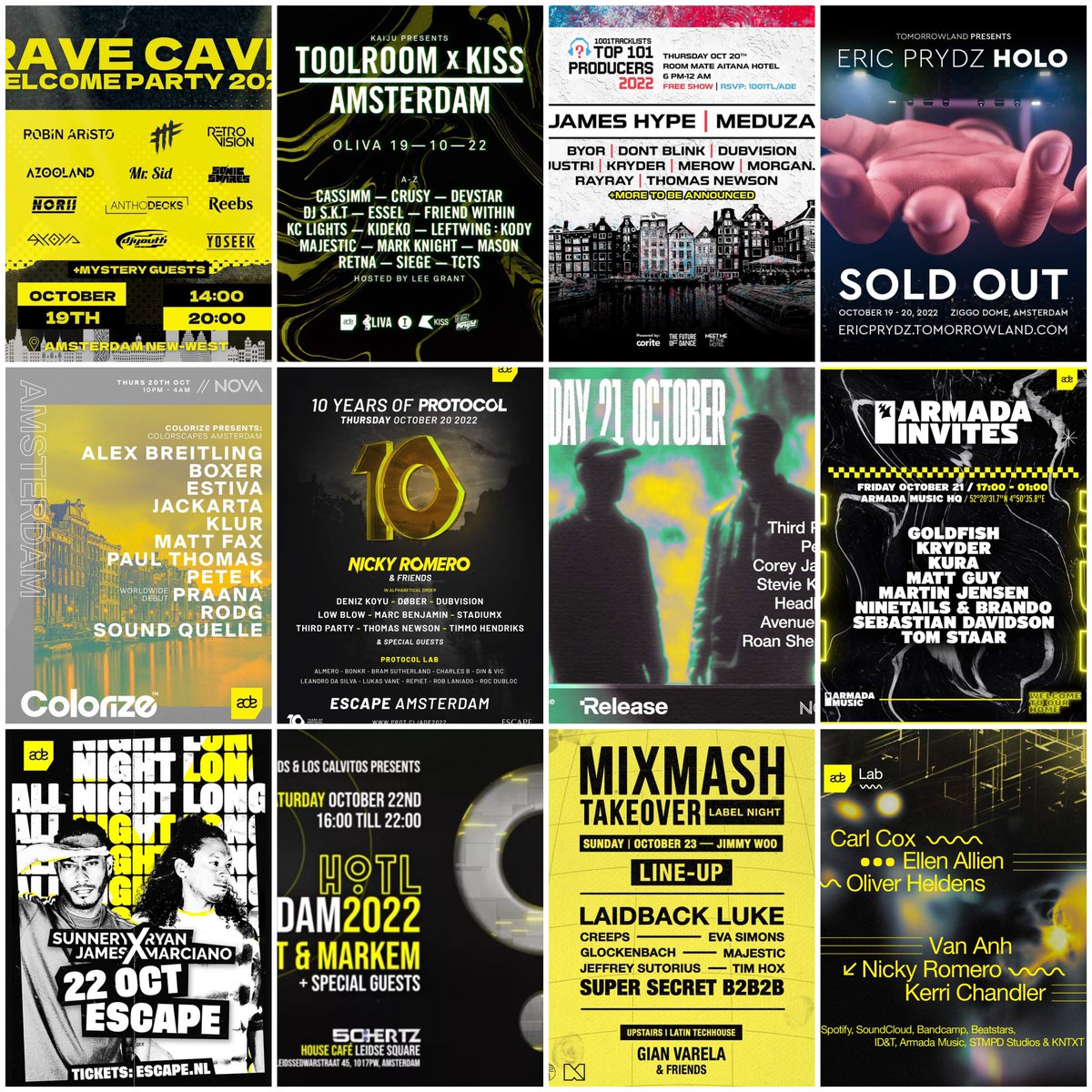 Max_Bisi's tweet photo. It's that time of the year again! Here's my ADE 2022 Hype post 😍🎉 those are the events I wanna roughly attend - some of them do overlap so let's see how this goes! 🙈 Hope to see many of you in Amsterdam this week 🤗 https://t.co/4uzguSCNdj