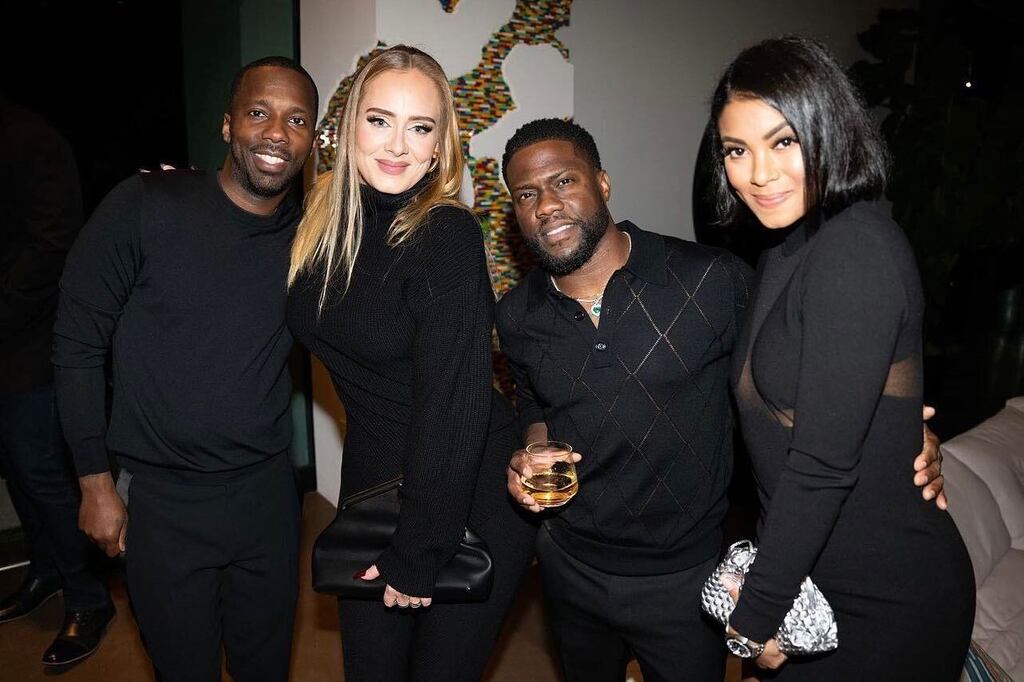 TheYBF's tweet photo. Double date night! #Adele and #RichPaul joined #KevinHart and #EnikoHart at the Audemars Piguet 50th birthday celebration last night. https://t.co/lzhRGEyBkT https://t.co/HqqF8kmlRY