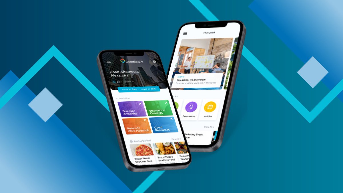 With our mobile app, QuadReal+, our tenants can explore everything our buildings have to offer while staying connected to their communities and our property teams.

Visit our website to download and learn more about QuadReal+: quadrealplus.com