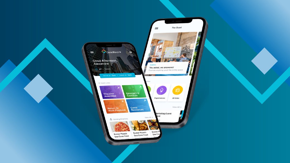 With our mobile app, QuadReal+, our tenants can explore everything our buildings have to offer while staying connected to their communities and our property teams. Visit our website to download and learn more about QuadReal+: quadrealplus.com