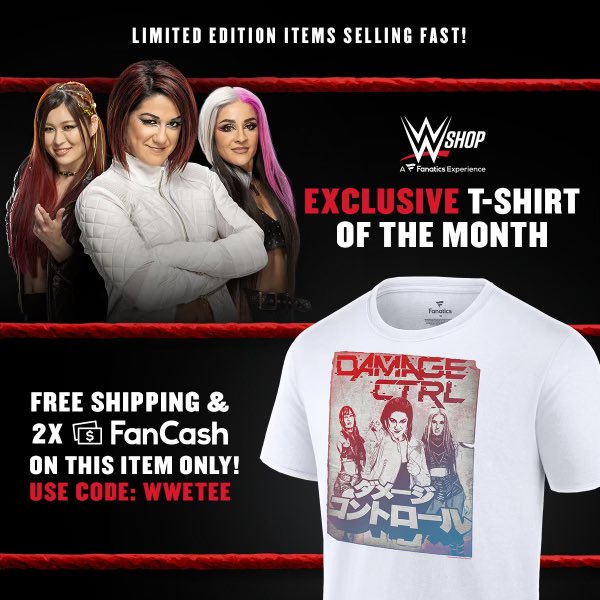 Head over to @WWEShop RIGHT NOW to purchase this LIMITED EDITION t-shirt. You got 2 weeks!!!!! Don’t be an idiot and miss out!!! #DamageCTRL shop.wwe.com/en/bayley/o-12…