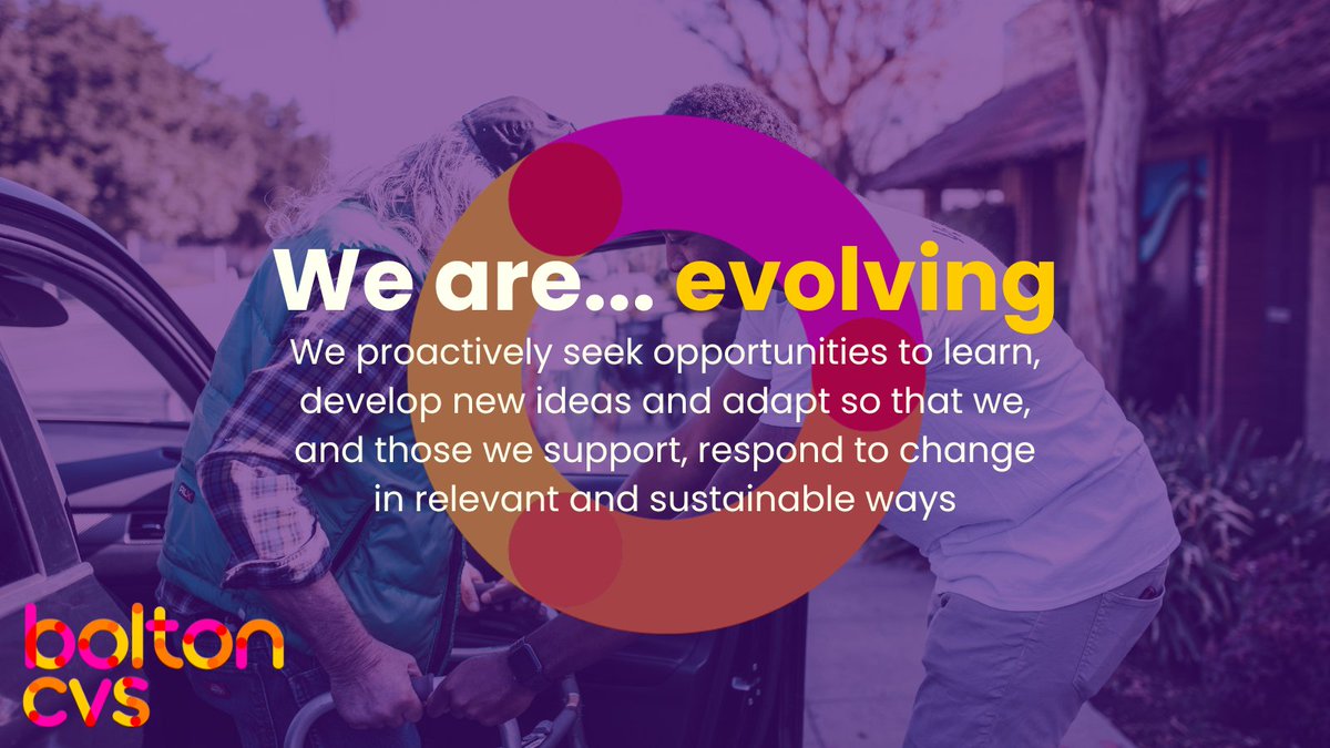 BoltonCVS's tweet photo. In a sector as ever-changing as ours, evolution is key when it comes to maintaining and creating relevant opportunities for those we support💜
How would you like to see us continue to evolve in the future?💭
#WeAreEvolving💛 #WeAreBoltonVCSE🧡 https://t.co/N7POYqMZWy
