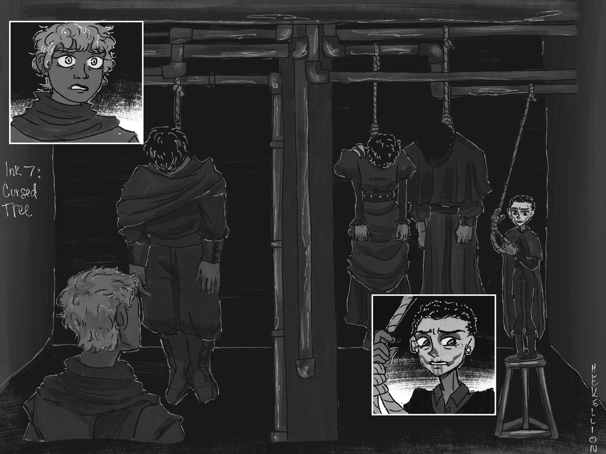 hekellion's tweet photo. inktober 7 cursed tree. i would like a drearburh childhood prequel pls. i want to know how they looked at each other, what happened after. gimme #griddlehark #thelockedtomb #tlt #gideontheninth https://t.co/xWrOSek5Km