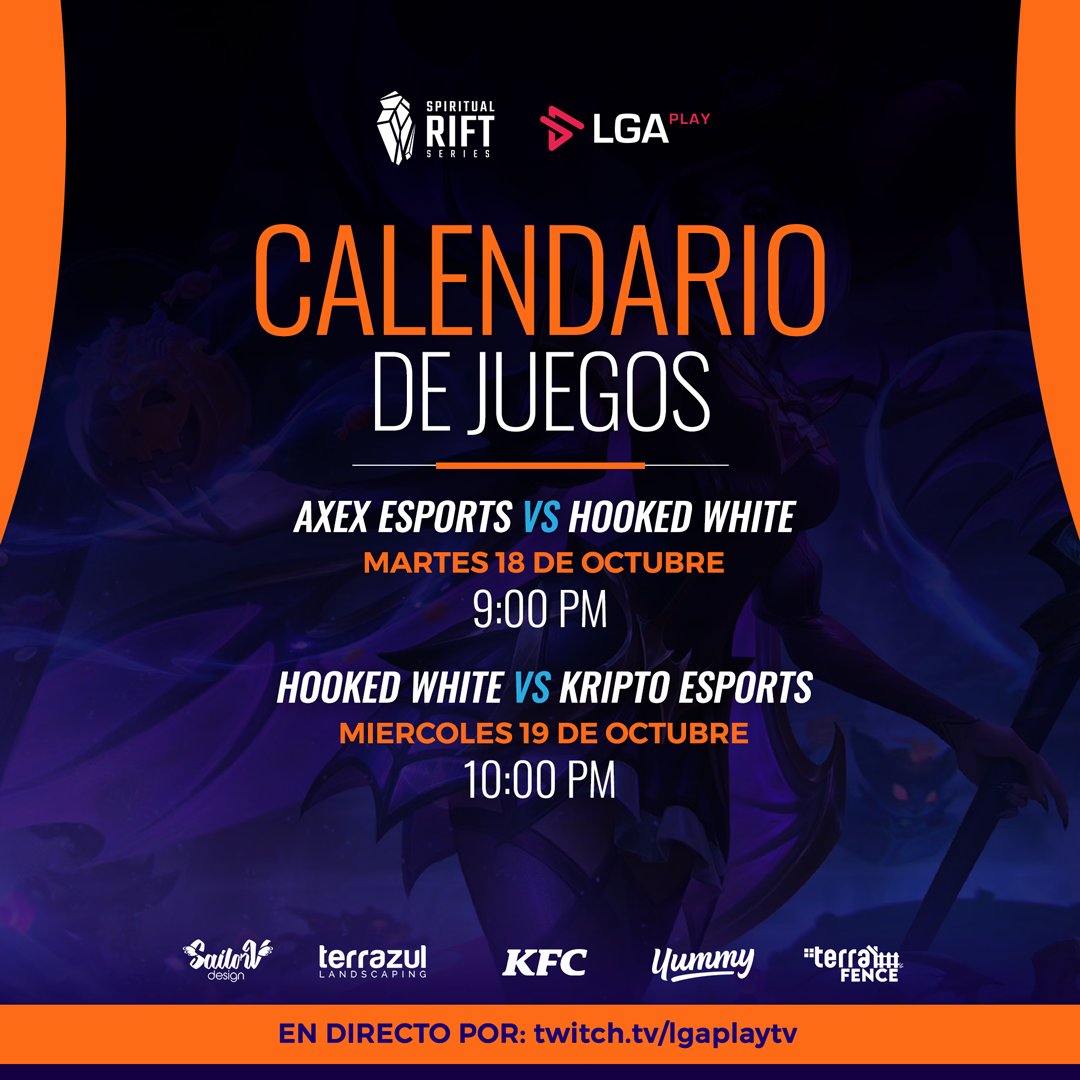 Hookedteams's tweet photo. 📢 Venezuela ‼️
Calendario #SRS de @LGAplay
🗓️ Martes 18/10
🆚@AxexAcademy - 9 pm Ve
🗓️ Miércoles 19/10
🆚 @Deliverancesprt - 10 pm Ve
Todas las partidas serán trasmitidas.
#GoHooked #esports #lol #LeagueOfLegends https://t.co/0js5Yu505Y