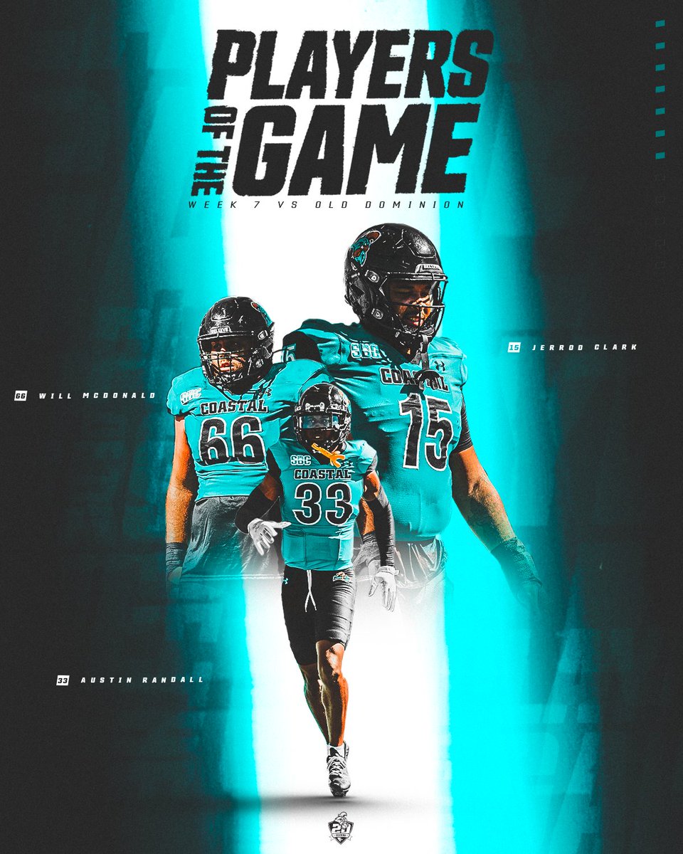 Players of the Game for Week 7⃣: @willmcdonald73 @BigGriizzly15 @HUNCHOaustin91 #STRIKETHESTONE | #BEL1EVE | #TEALNATION