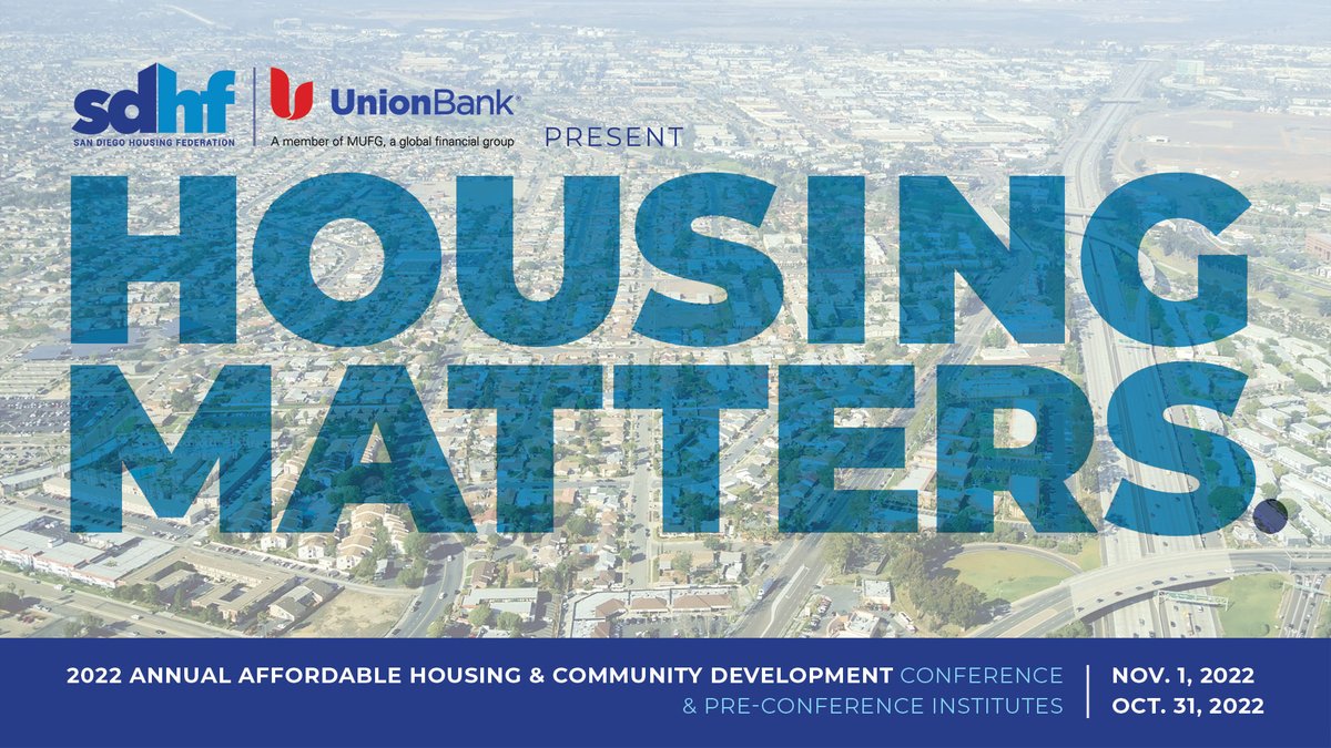 SDHFtweets's tweet image. We are gearing up for our annual conference and excited to highlight this year&apos;s panels and keynotes! The full panel selection can be found at:
bit.ly/SDHFconference…
We want to give a big thanks to Union Bank, our sponsor for this conference.
#housingmatters #housingforall