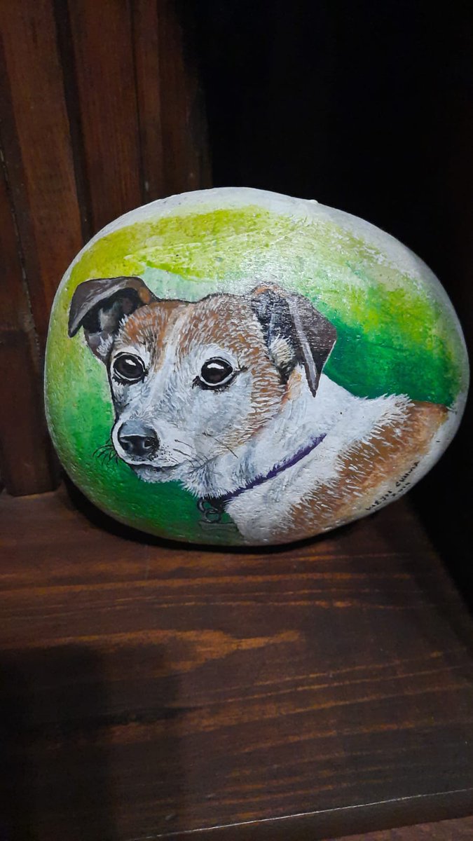 Acrylic on stone, painted  this in 2018 ☺️