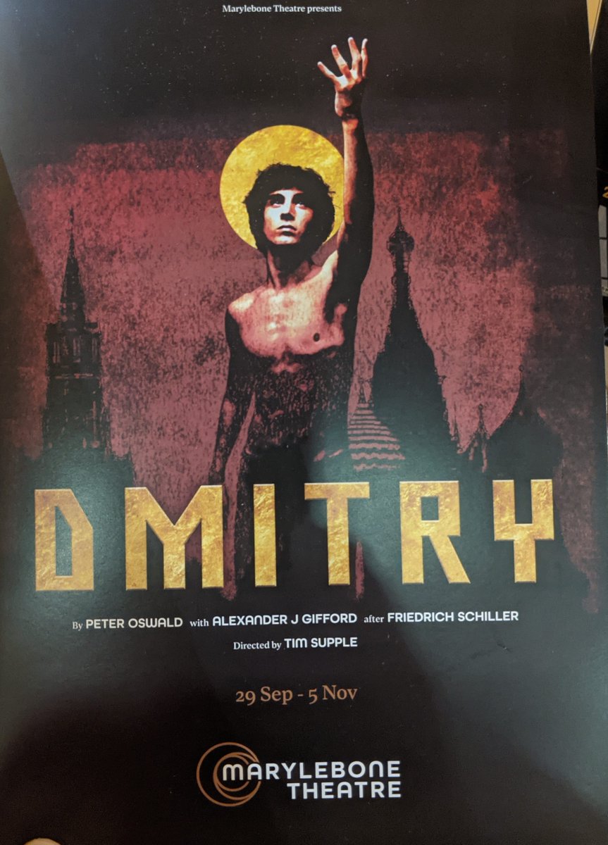 Muireann's tweet photo. I went to see Peter Oswald's version of Schiller's play Dmitry in London last weekend. Here's what Russian Dinosaur thought about it:
https://t.co/Dv6E08nPnJ https://t.co/xkTQSKVS0l