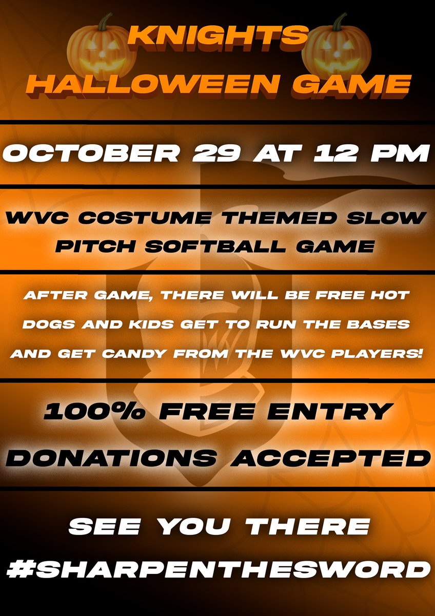 WVCKnightsBSB's tweet photo. Come out and support!

#SharpenTheSword⚔️ https://t.co/49eIvyjusL