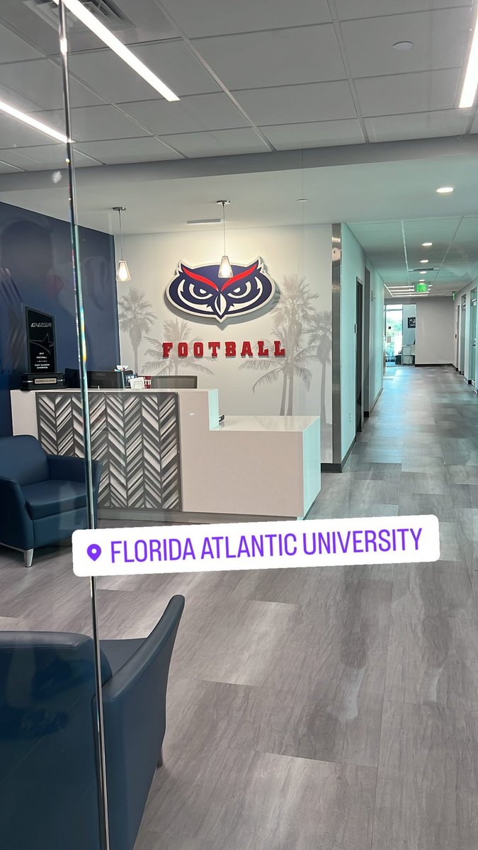 TylekeP's tweet photo. Thanks coach @MarinelliShane Had a great time at @FAUFootball on an unofficial visit. https://t.co/EPosxqdOMS