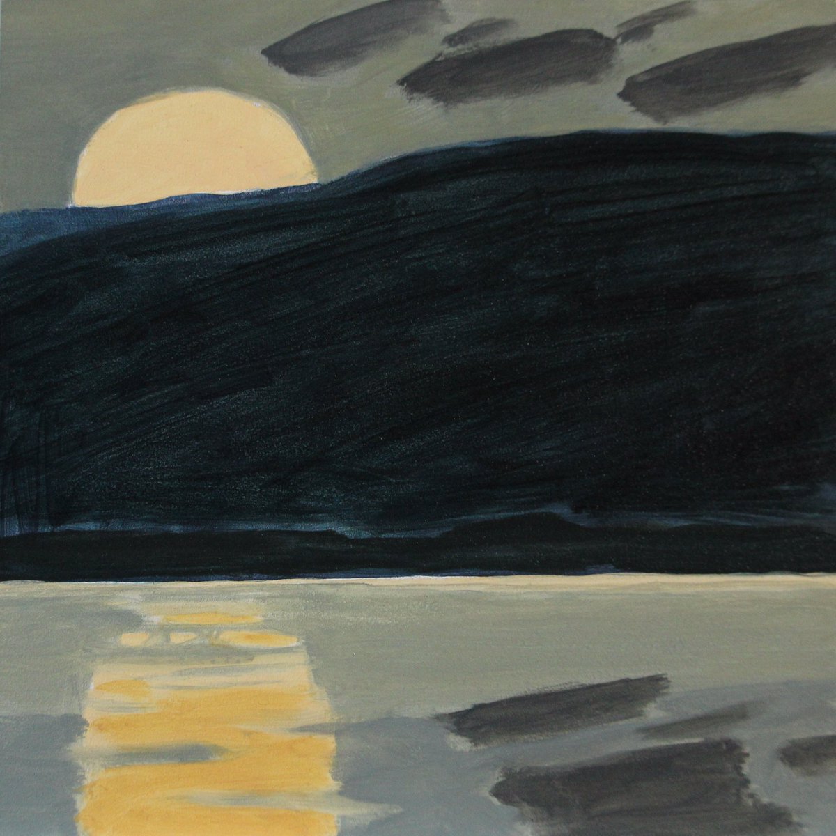 pentictonpost's tweet photo. Yellow Moonrise, oil on panel,  6 x 6”, 2022 https://t.co/CAmM7ad8Xr