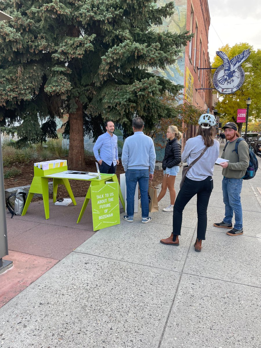 CityofBozeman's tweet photo. In addition to enjoying the gorgeous fall weather, we were out and about this weekend gathering input on the city's development code. Learn more at https://t.co/fWZaNScGke https://t.co/isXGOTqhFo