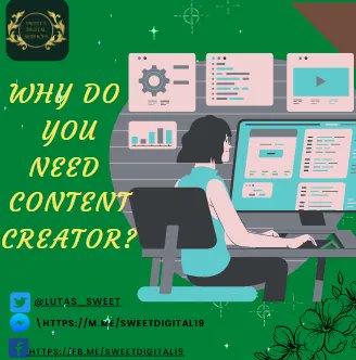 lutas_sweet's tweet photo. Finding yourself a "content creator" is usually recommended if you want to produce excellent content for marketing purposes. It
A content creator, on the surface, is exactly what it sounds like—someone who produces content for your company. 
Facebook: https://t.co/CQAogvsWFB https://t.co/RlEdKQN94G