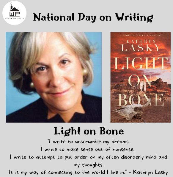 #WhyIWrite #NationalDayonWriting <a href="/KathrynLasky1/">Kathryn Lasky</a>✍️
Kathryn's gripping Georgia O'Keeffe #murdermystery LIGHT ON BONE is available at bit.ly/3ghhGIo