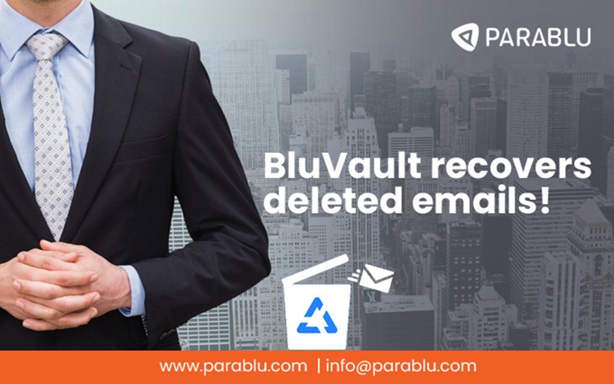ParabluInc's tweet photo. Parablu’s Exchange Online backup retrieves even mails deliberately deleted by an enterprise insider. https://t.co/VzzN0YP8Oi
#cybersecurity #dataresiliency #MicrosoftExchangeOnline #parablu https://t.co/1nDij6FnWz