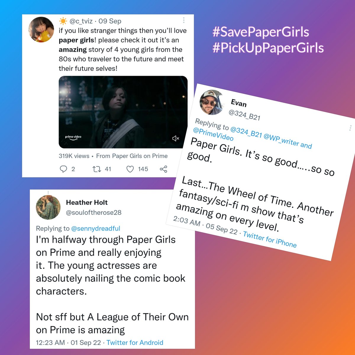 macmaxshow's tweet photo. Let the girls return to 1st November 1988

#PaperGirls #PaperGirlsTV #SavePaperGirls #PickUpPaperGirls #adventure #timetravel #teen #scifi #drama 

@netflix @paramountplus @hbomax @hulu @syfy @peacock @legendary https://t.co/HRj4XjBNEV