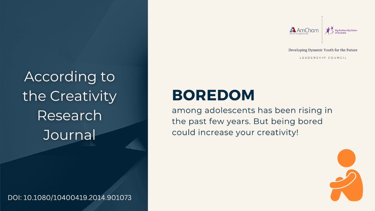 Leadership_Coun's tweet photo. Boredom boosts creativity by encouraging people to think of #creative and #innovative ways of doing mundane tasks. So, if you ever face occasional boredom, embrace it and explore outside the ‘bubble’💭.

We look for mentors to inspire #creativity and #entrepreneurship in youth. https://t.co/36BCrOBTih