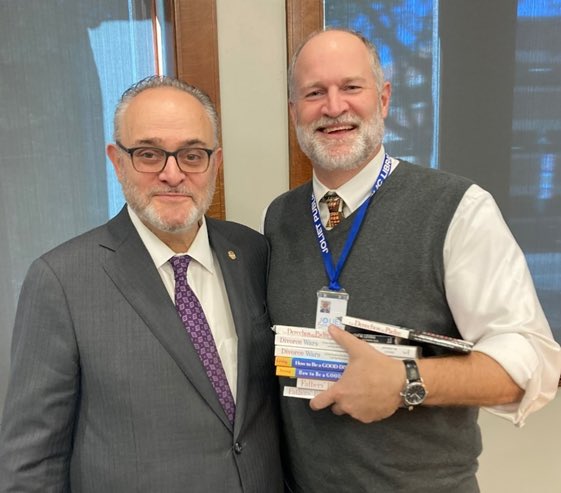 I donated copies of my books to the @JolietLibrary and Deputy Director Jim Deiters when he and the library hosted the annual #symposium for the Illinois Council on Responsible Fatherhood, a state board which I chair for the governor. DadsRights.com #Fathers #Illinois