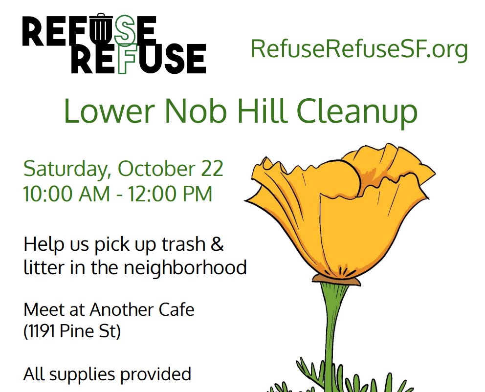 I’m attending Together SF’s event, “Lower Nob Hill Cleanup” – sign up now to join me! #TogetherSF mobilize.us/togethersf/eve…