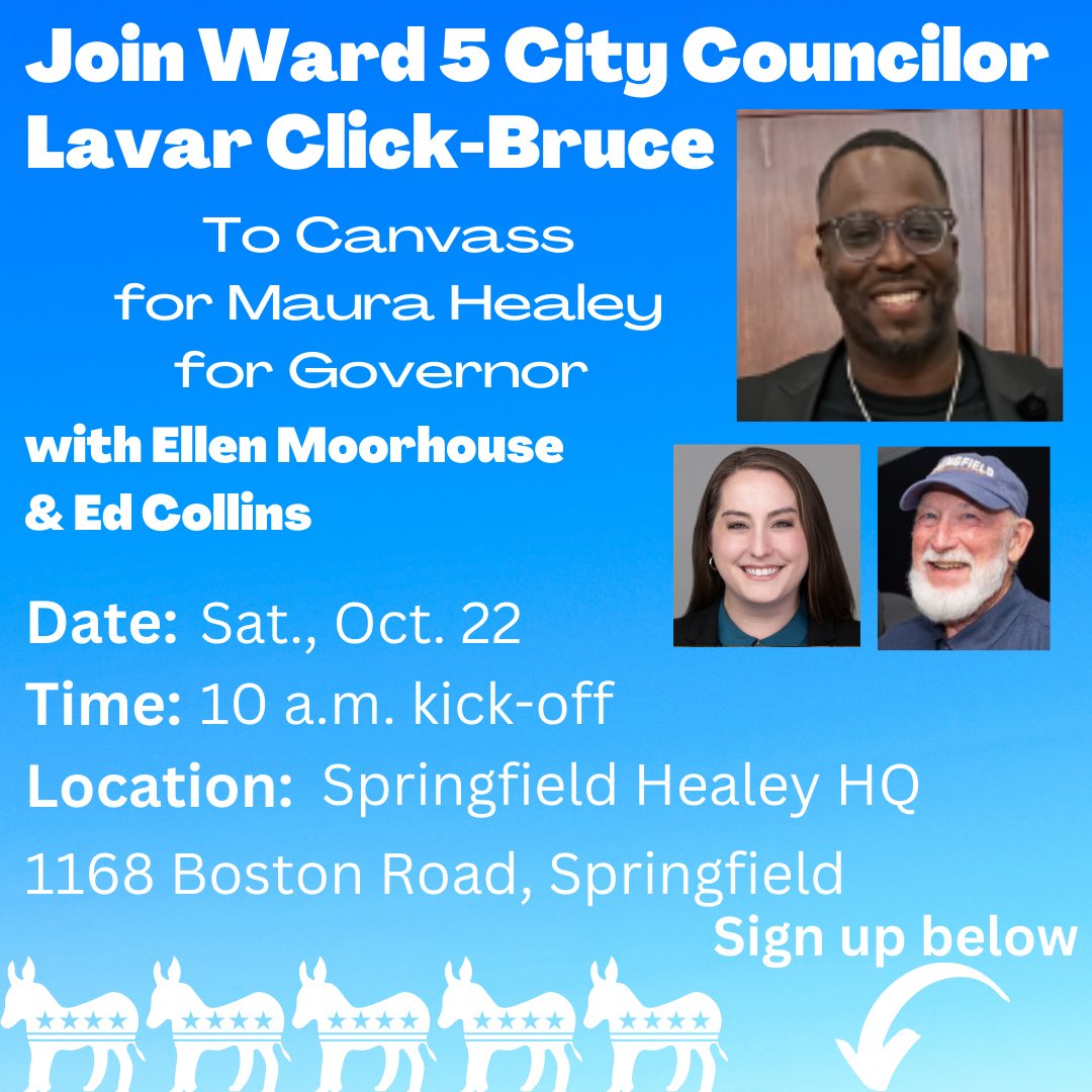 Voteforellenm's tweet photo. Join me and Ward 5 City Councilor Lavar W. Click-Bruce alongside fellow former candidate @ed3paula this weekend to #GOTV for our next Governor @maura_healey! #mapoli 

Sign up to join us: https://t.co/kJvFMS7Qdg https://t.co/5lVq34fCMY