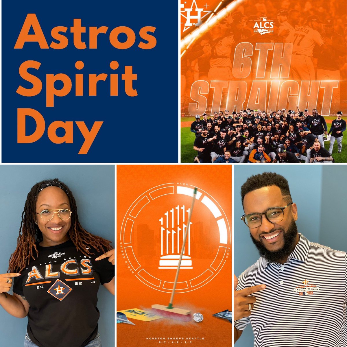 RMAhouston's tweet photo. There have been many changes in Space City, but one constant has been a winning culture. We celebrate the @astros by wearing our gear today!  @RMAschools #Prepare2Succeed https://t.co/uiGLmPC2NO