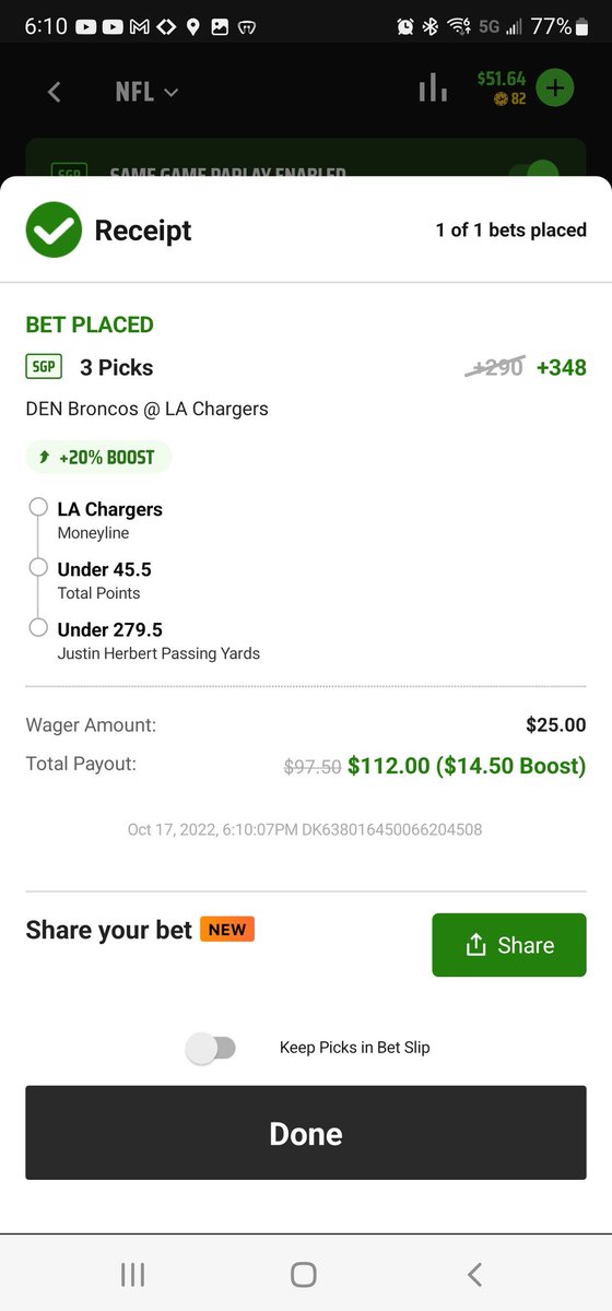 DaveGlasmann's tweet photo. My @ScoutKennedy special. Win/win but I hope I lose, at least the first leg of my parlay. #BroncosCountry https://t.co/o5a0ZblQ29