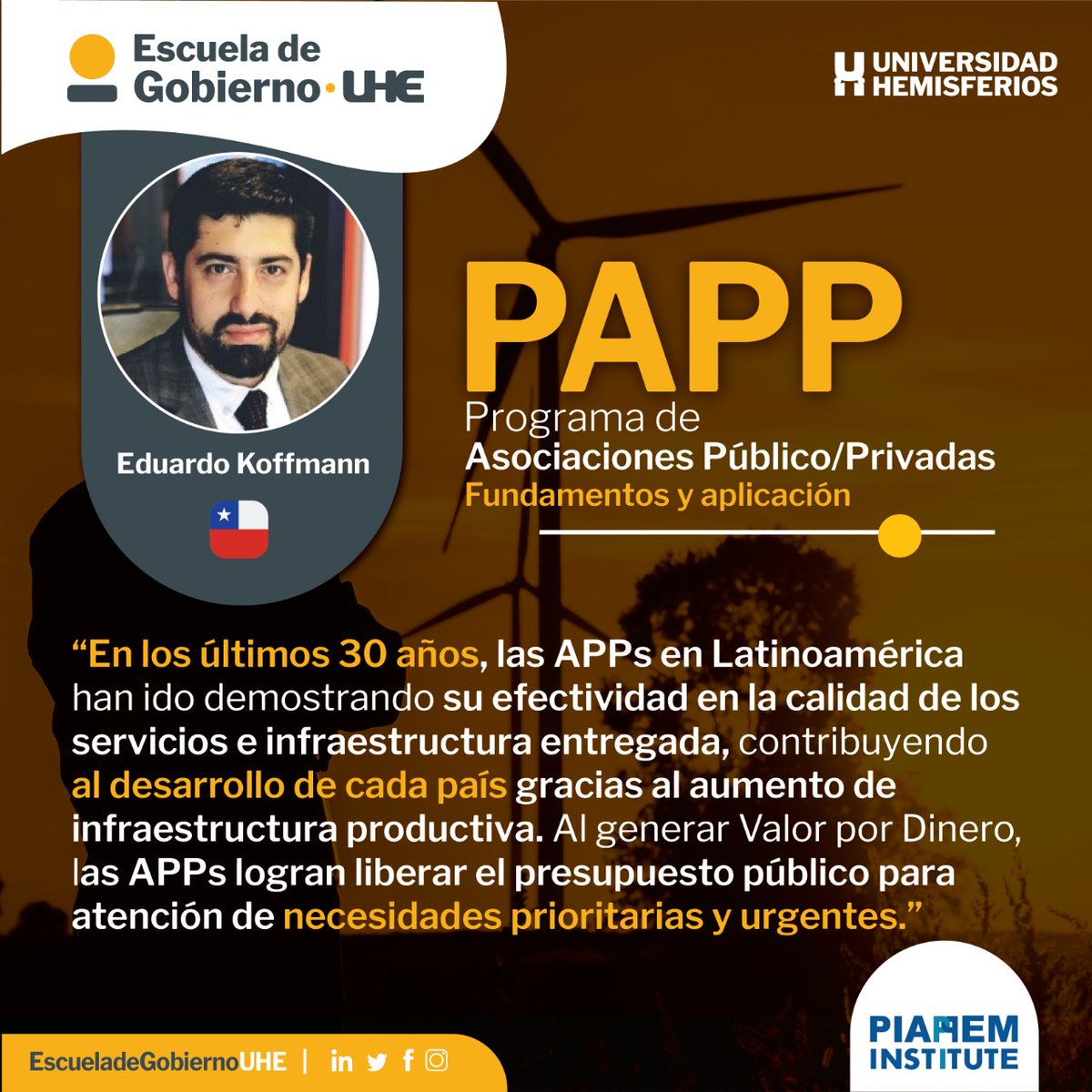escuelagob_UHE's tweet photo. Hoy en la 2da semana del #PAPP, PROGRAMA DE ASOCIACIONES PÚBLICO PRIVADAS: FUNDAMENTOS Y APLICACIÓN, nos acompaña nuestro docente @EduKoffmann del @piappem...
#EcuadorEnDesarrollo
#SéProtagonistaDelCambio https://t.co/D30VViuixo