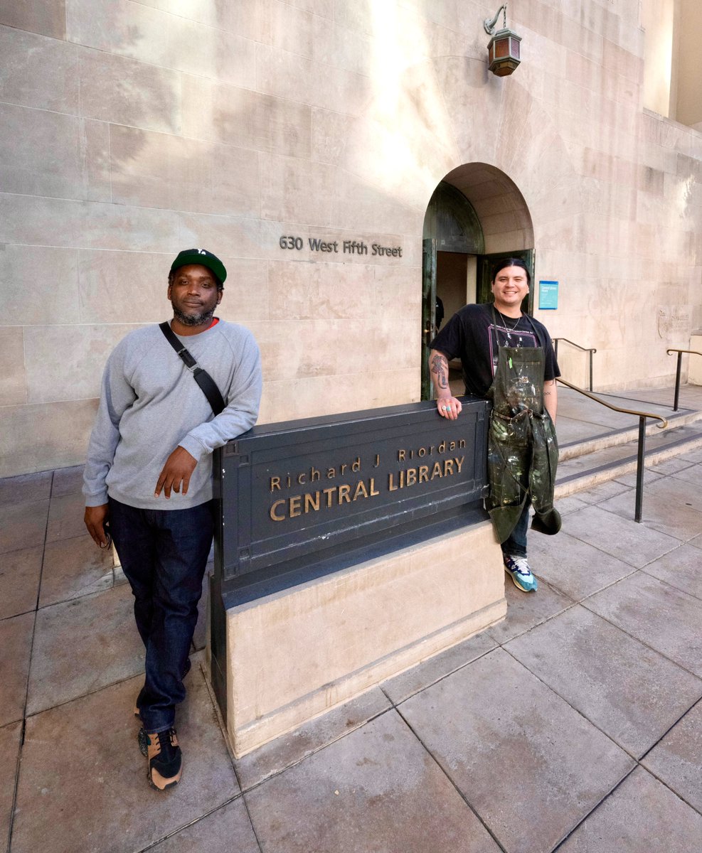 LAPublicLibrary's tweet photo. Over the weekend we hosted the Creator in Residence Showcase highlighting the works of Kwasi Boyd-Bouldin (@nonstndrd) and River Garza. 

The exhibit at Central Library will be on view until early 2023. https://t.co/Gp98RLhcug