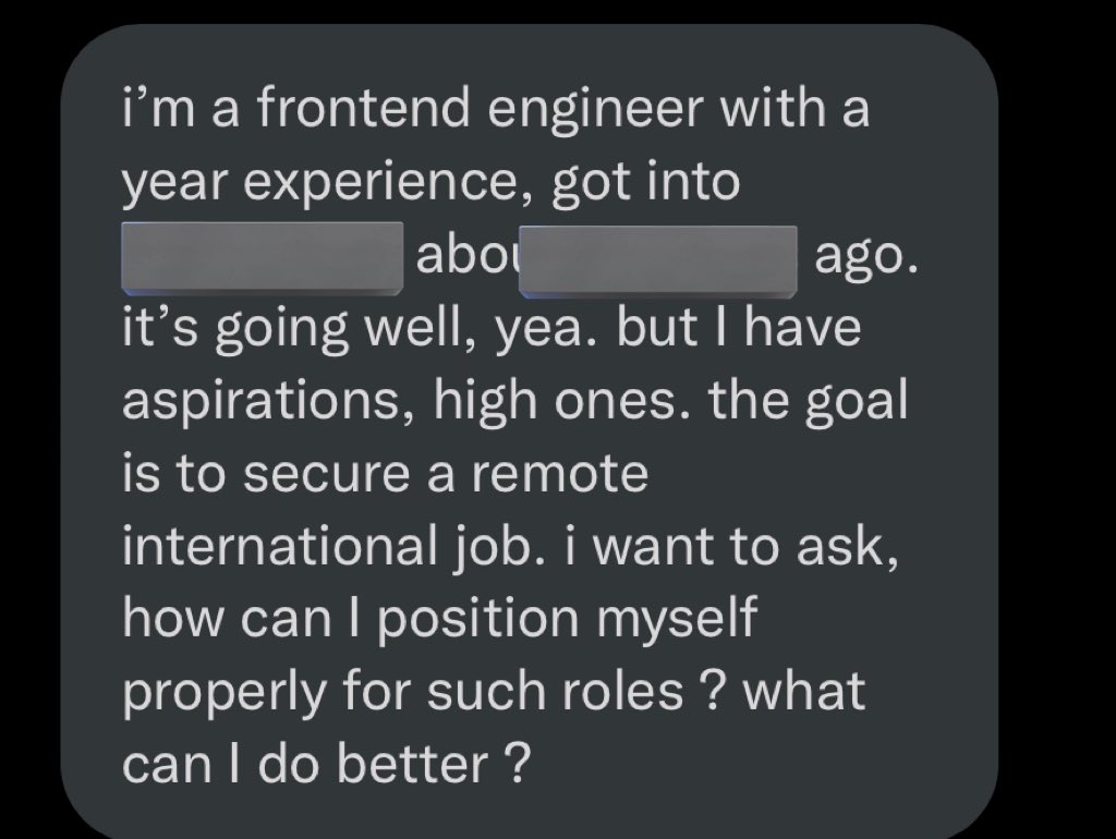 coder_blvck's tweet image. Someone reached out with a question on how they can get remote gigs, I shared my two cents in the second frame. My response can apply to everybody tbh, just pick what resonates with you.