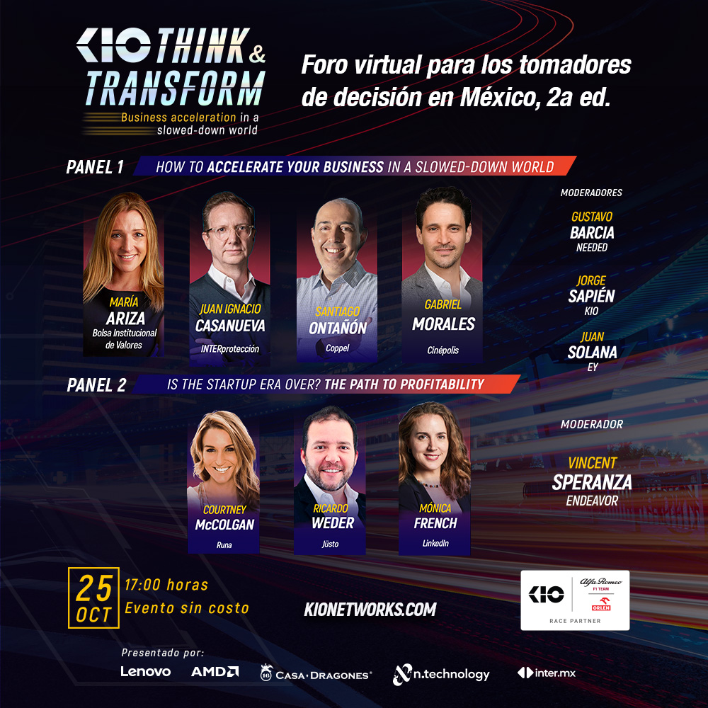 KIO_tech's tweet photo. En #KIOThinkandTransform se compartirán los retos de estas grandes empresas, sus experiencias para resolverlos y sus aprendizajes para evolucionar digitalmente ¡No te quedes fuera! Regístrate sin costo alguno en https://t.co/Iet2ntKOoX https://t.co/VsiQc18LUY