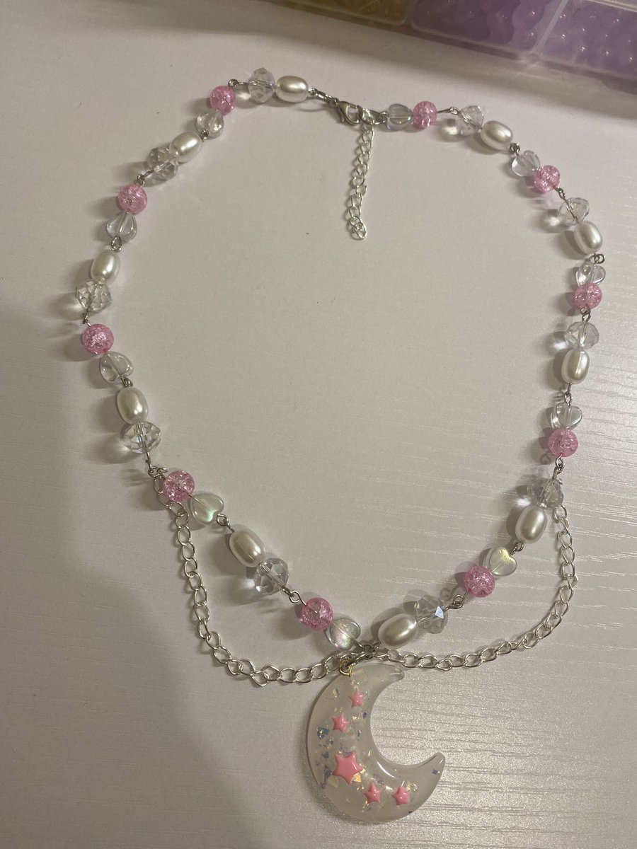 fairy moon princess necklace ☺️ available on link in bio #smallbusiness #handmadejewellery #handmadenecklace